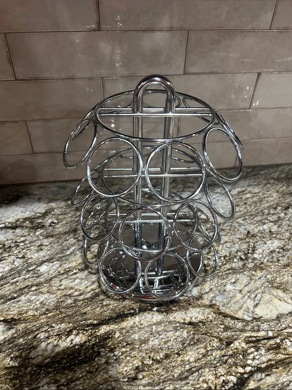 Chrome Metal Capsule Coffee Pod Holder - Silver